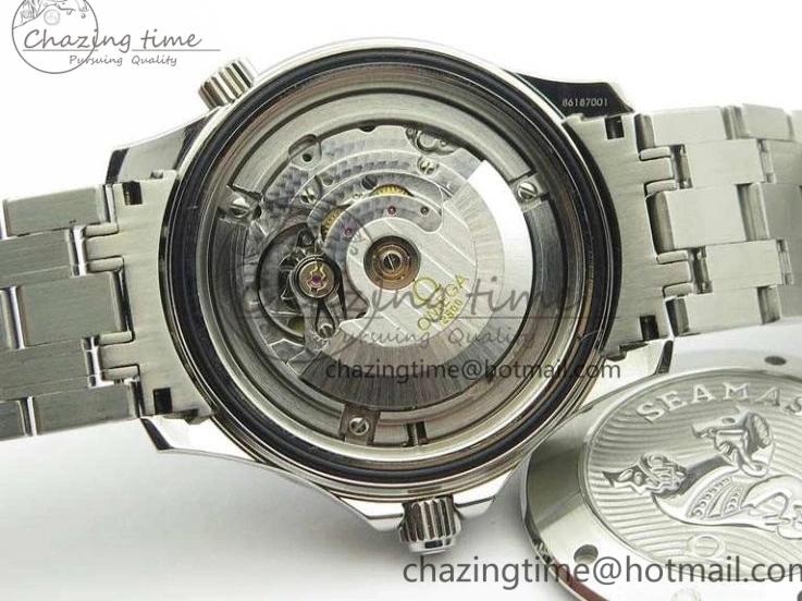 0823 Flexible Seamaster 300M SS OMF 1:1 Best Edition Black Dial Matt Black Ceramic Bezel On SS Bracelet A 8147